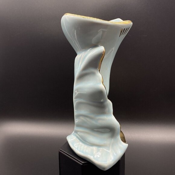 Lilly Vase Fine Art Pottery 22k Warranted Gold Vintage 6”T - Picture 9 of 12